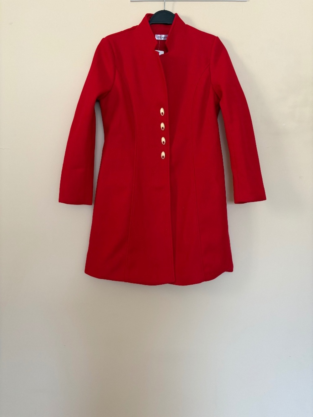 Red Tailored Long Coat Jacket – Size S – NWT